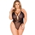 Bodysuit Plus Size Renda Floral Tranparente Sexy Modern