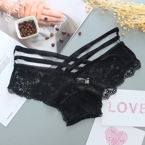Calcinha de Renda Transparente Sexy Solid Modern