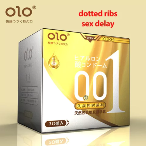 Preservativo Ultra Thin Lubrificado de Longa Duração 0,01mm Látex OLO 10 Unidades