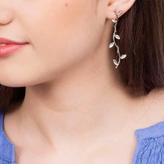 Imagem do Brinco Rommanel Galhos Com Folhas