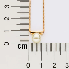 Gargantilha Rommanel Corrente Elo Cadeado Fio 0,30 Mm Com 1 Perola Sintetica De 8 Mm.Med. 42 Cm - comprar online