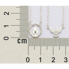Escapulario Formado Por Corrente De Elo Cadeado Fio 0,40 Mm Com 1 Pingente Nossa Senhora De Fatima Com 28 Zirconias De 1 - comprar online