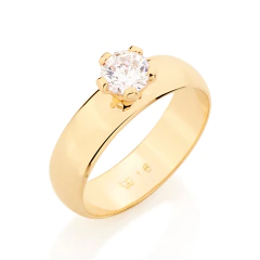 Aliança Rommanel Lisa Com Zircônia 511401