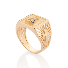 Maxi Anel Rommanel Nossa Sra Aparecida Com Zircônias 513567 - comprar online