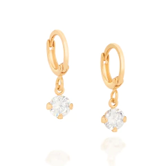 Brinco Rommanel Argola Com Zircônias Banhado a Ouro 526458