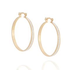 Brinco Rommanel Argola Com Aplicação De Rhodium 526287 - loja online