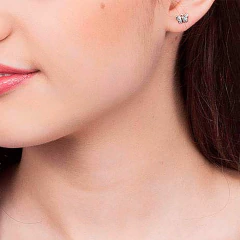 Imagem do Brinco Rommanel Borboleta Com Aplicacao De Rhodium 520164