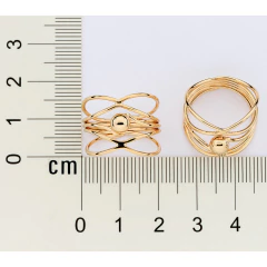 Maxi Anel Rommanel Com Fios Entrelacados E 1 Esfera 513530