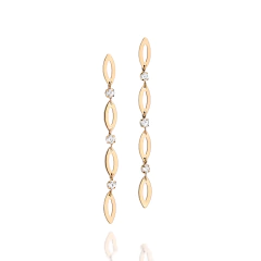 Brinco Rommanel Pêndulo Com Zirconias 523800