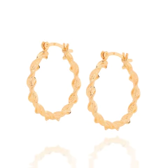 Brinco Rommanel Argola Torcida Banhada a Ouro 18K 526473 - loja online