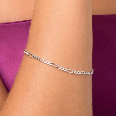 Pulseira Formada Por Corrente De Elo Groumet 3X1.Med 20 Cm na internet