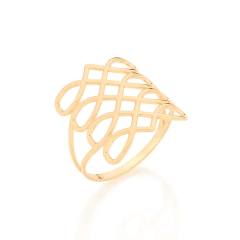 Maxi Anelcom Fios Entrelacados, Ondulados E Vazados.