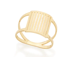 Anel Com Aro Vazado Na Laterais, Composto Por Chapa Trabalhada E Vazada Em Sua Parte Superior. - Joias Rommanel | Carla Damasceno Joias