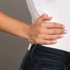 Pulseira Rommanel Fio Cingapura Com Bolas Med 18 Cm na internet