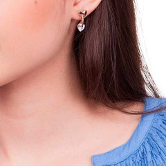 Brinco Rommanel Formato Coração Com Zirconias 520922 na internet