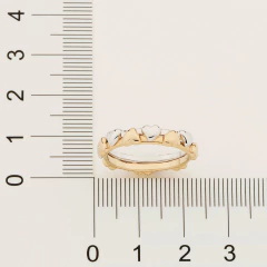 Anel Duplo Com Aro Formado Por Coracoes. (Banhado A Ouro E Em Platina) - loja online