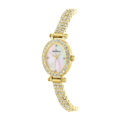 Imagem do Relogio Rommanel Social Dourado Oval Com Cristais 650059
