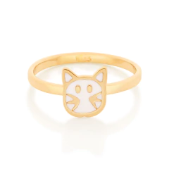 Anel Infantil Gato Com Aplicacao De Resina. - comprar online