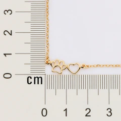 Pulseira Rommanel Pata Pet Coração Elo Cadeado Banhada Ouro na internet