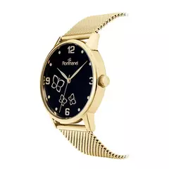 Imagem do Relogio Romamnel Mostrador Preto Com 3 Borboletas 650151