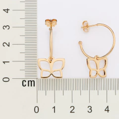 Imagem do Conjunto Rommanel Colar E Brinco Argola Borboleta Presente