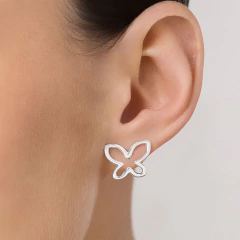 Brinco Rommanel Borboleta Vazada Prata Maciça 925 820284 na internet