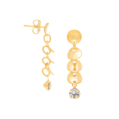 Brinco Rommanel Pendulo Com Circulos e Zirconias cod 524647 - loja online