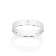 Alianca Lisa De 4 Mm Com 1 Zirconia De 1,50 Mm.