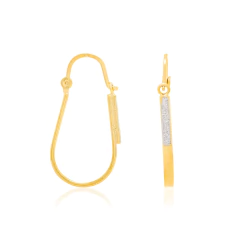 Brinco Rommanel Argola Oval Com Aplicacao De Rhodium 520004 - comprar online