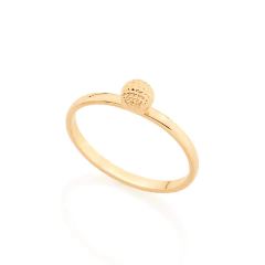 Anel Skinny Ring Composto Por Esfera Trabalhada De 5Mm. - Joias Rommanel | Carla Damasceno Joias