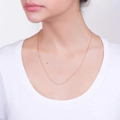 Imagem do Conjunto Rommanel Colar E Pingente Terço Banhado a Ouro