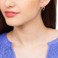 Imagem do Brinco Rommanel Argola Com Aplicacao De Rhodium 522064