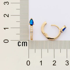 Brinco Rommanel Argola com Zircônias e Cristais Azuis 527357 - comprar online