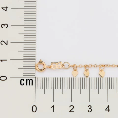 Tornozeleira Corrente De Elo Cadeado Fio 0,35 Mm Com Pingentes Coracoes.Med. 25 Cm Ajustavel A 23 Cm - Joias Rommanel | Carla Damasceno Joias
