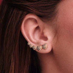 Brinco Rommanel Ear Cuff Com Corações Coleção Versos 527642 - comprar online