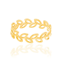 Anel Rommanel Com Folhas Vazadas 512710 - comprar online