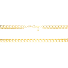 Imagem do Gargantilha Choker Formada Por Fio Losango Entrelacado Com Esferas. Med 38 Cm Ajustavel 36 Cm