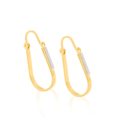 Brinco Rommanel Argola Oval Com Aplicacao De Rhodium 520004