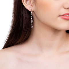 Brinco Rommanel Pêndulo Com Zirconias 523800 - Joias Rommanel | Carla Damasceno Joias