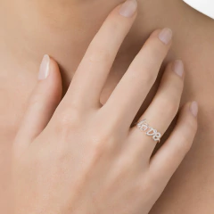 Anel Prata Rommanel Skinny Com Palavra Love 810362 - comprar online