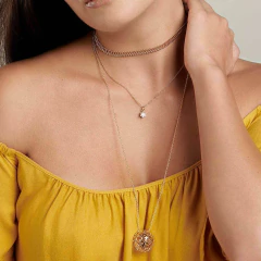 Gargantilha Choker Formada Por Fio Losango Entrelacado Com Esferas. Med 38 Cm Ajustavel 36 Cm - Joias Rommanel | Carla Damasceno Joias