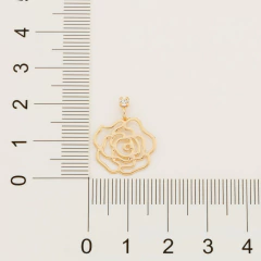 Brinco Rommanel Flor Vazada Com Zircônias 523542 na internet