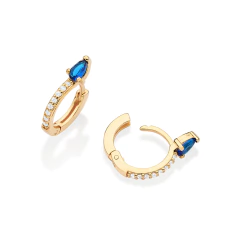 Brinco Rommanel Argola com Zircônias e Cristais Azuis 527357 - comprar online