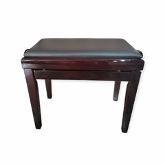 Banco Banqueta Saty BP80 Piano Madeira Luxo Marrom Almofadado 58cm