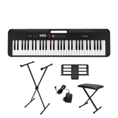 Kit Teclado Casio CT-S200 Preto Com Banqueta E Suporte Em X