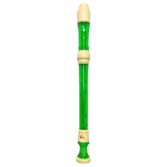 Flauta Doce Soprano Barroca Zion ZRS-30BG Verde Transparente E Marfim