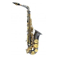 Sax Alto Eagle SA500BG Preto Onix com chaves Laqueadas e Gravação Especial