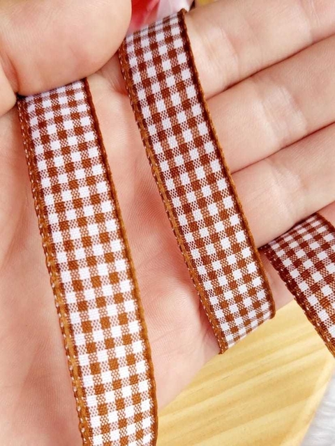 Fita Xadrez Marrom 15 mm / Rolo