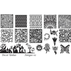 Decor Amigas 02 - Floral, Tribal, Floresta. Corações