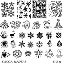 Decor Unhas 11 - Natal, Floco de Neve, Sino